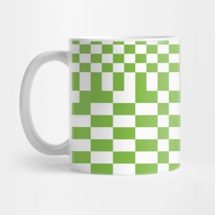 Checkerboard Pattern - Green White Mug